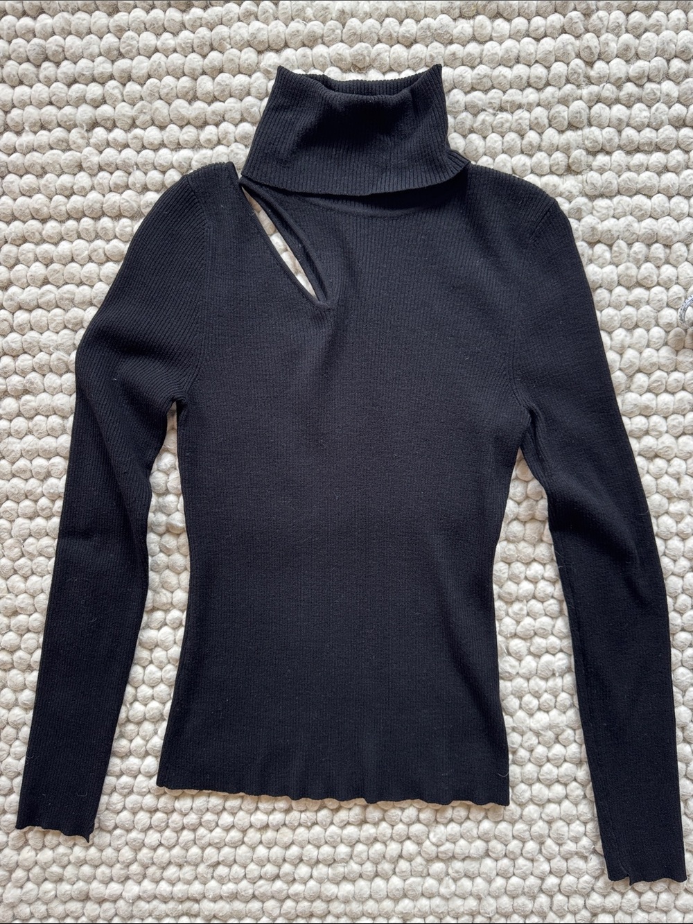 A.L.C. Black Cutout Turtleneck Sweater